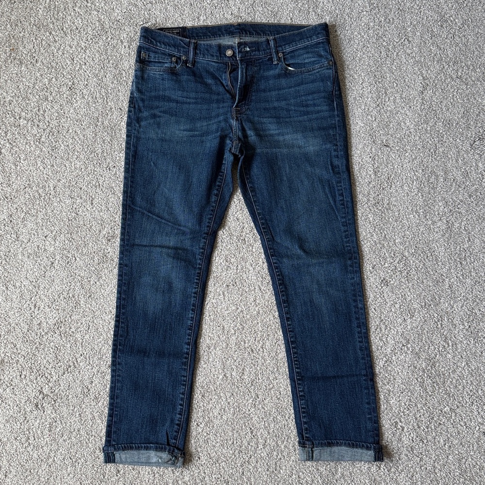 Abercrombie & Fitch Indigo Rustin Athletic Slim Jeans 32/32